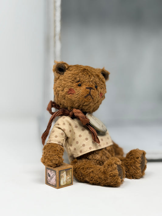 RESERVED!! Miniature Handmade Teddy Bear - Oakley