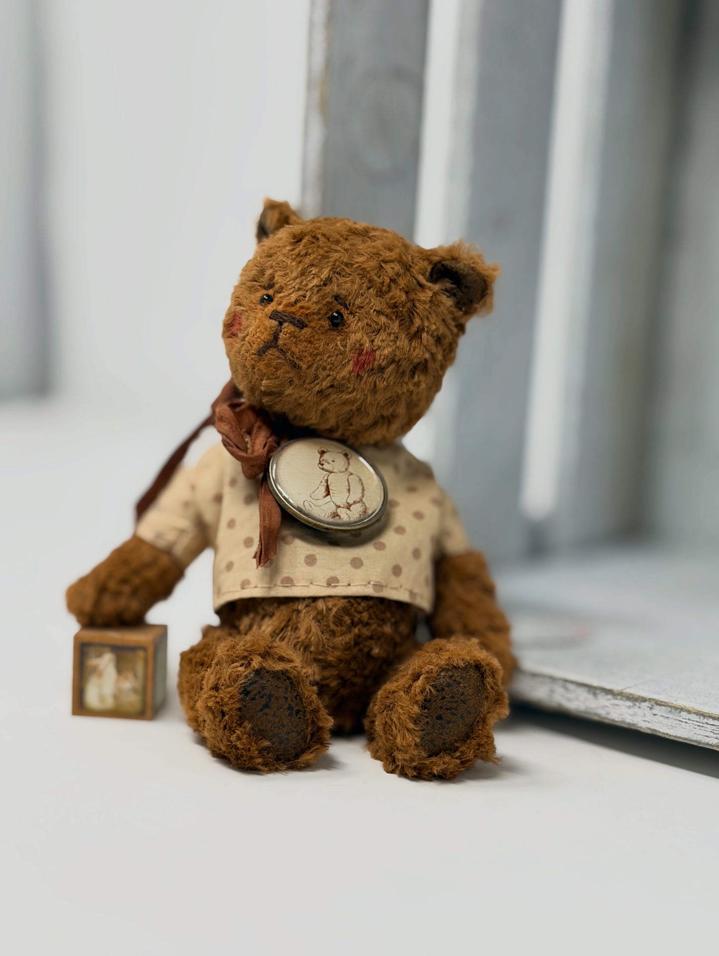 RESERVED!!    Miniature Handmade Teddy Bear - Oakley